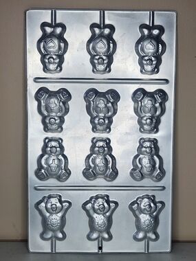 Vintage Care Bears Chocolate Mold Aluminum Candy Mold 1980s Teddy Bear Shapes